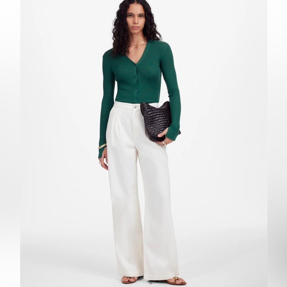 NWT Madewell The Harlow Wide-Leg Jean White - Picture 2 of 8
